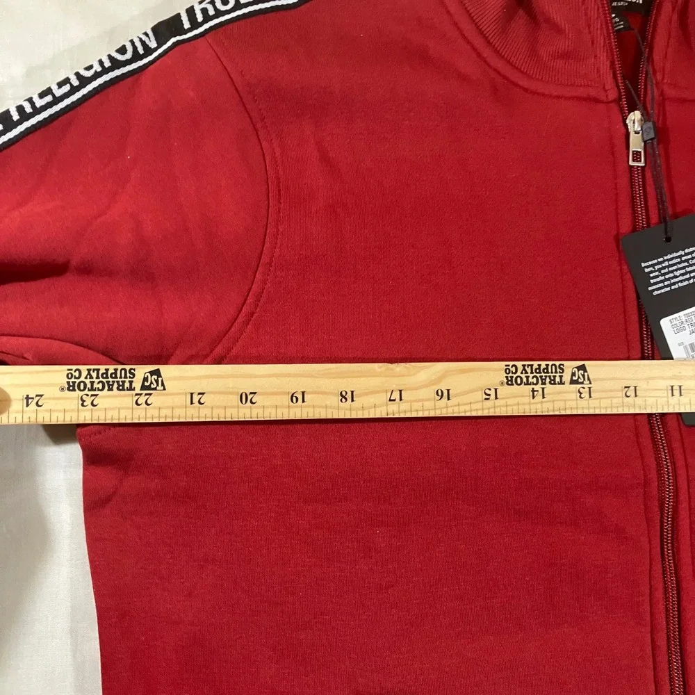 True Religion Mens Red Dahlia Logo Trim Track Jacket 700320 Large NEW